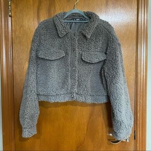 Cropped Shein Sherpa Jacket